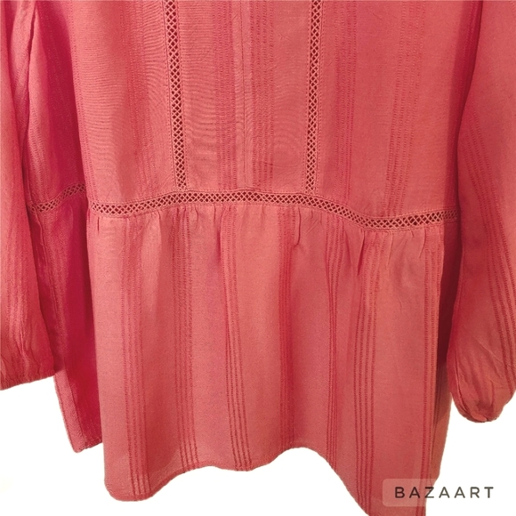 Fever Coral Peasant Blouse - Picture 9 of 13